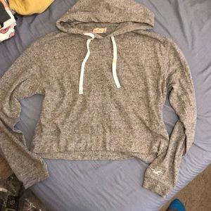 Cropped gray light  Hollister sweatshirt